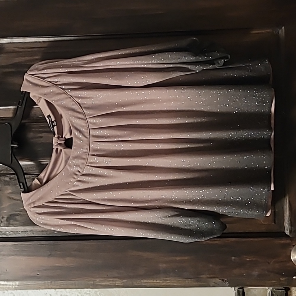 Sara Michelle Glitter Ombre Blouse Medium